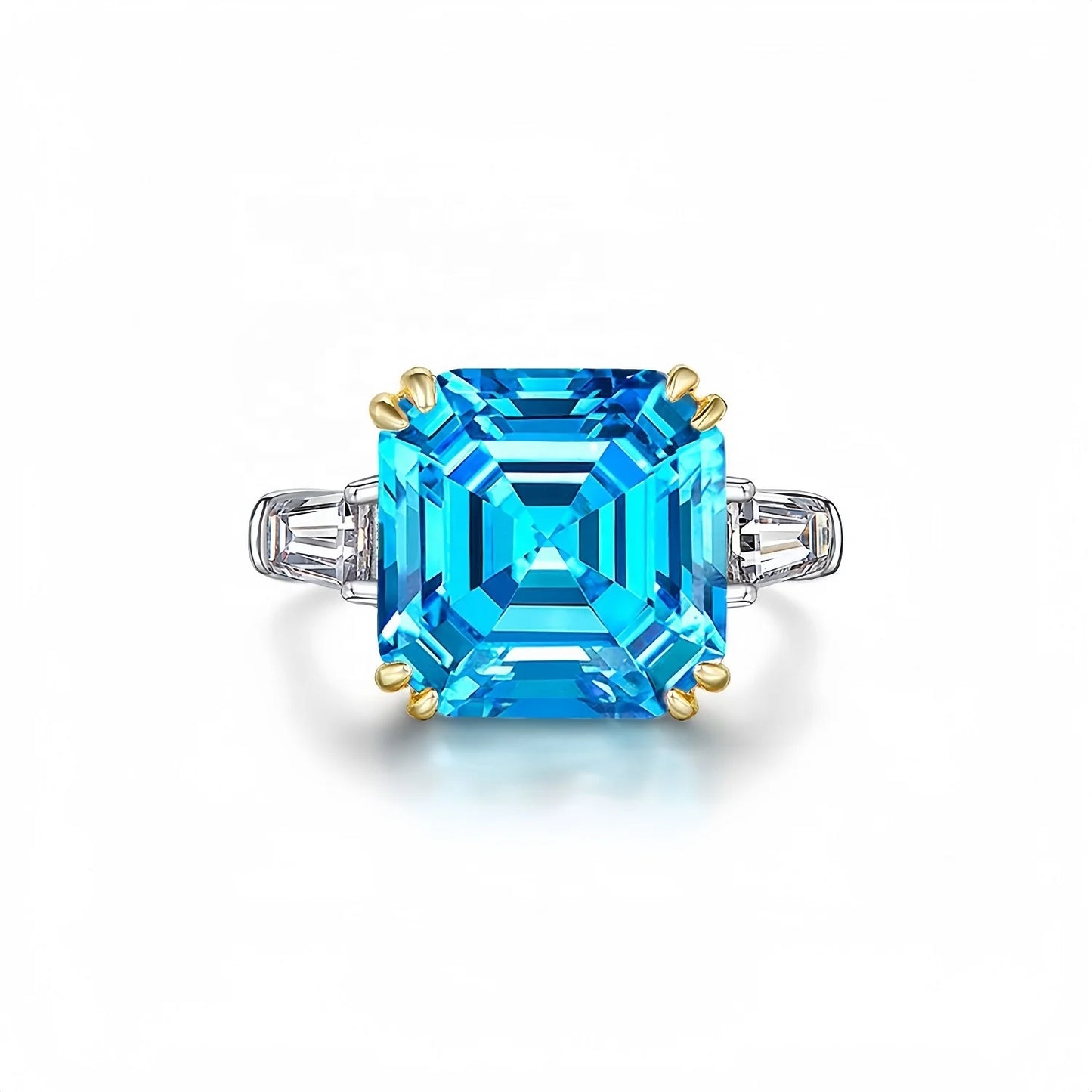 MUSHAN 925 Sterling Silver Platinum Plated Luxury Wedding Ring Band Women Square 7ct High Carbon Diamond Party Rings Fine