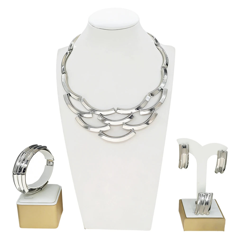 Zhuerrui Dubai Luxury Gold Plated Jewelry Set for Women 4Pcs Twisted Chain African Bridal Wedding Party Jewelry Gifts I00023