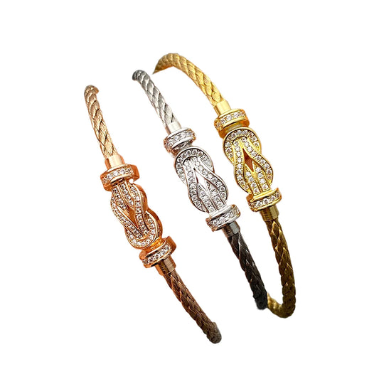Fred High Quality Colored Figure Eight Clasp Bracelet Vintage Luxury Unisex Jewelry Wholesale18k Gold Stainless Steel Bracelet