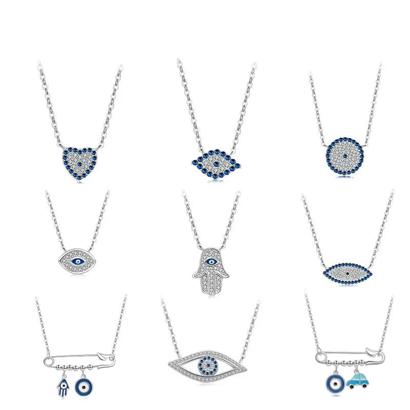 REDheart Gemfiori New Hot 2025 Fine Jewelry 925 Sterling Silver Hip-hop Eye Jewelry Set Personalized Design Unique Necklace Jewelry