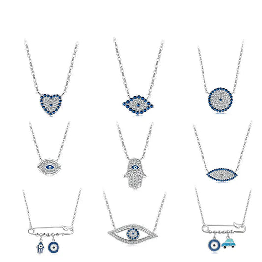 New Hot Cross-border 2025 Fine Jewelry 925 Sterling Silver Hip-hop Eye Jewelry Set Personalized Design Unique Necklace Jewelry