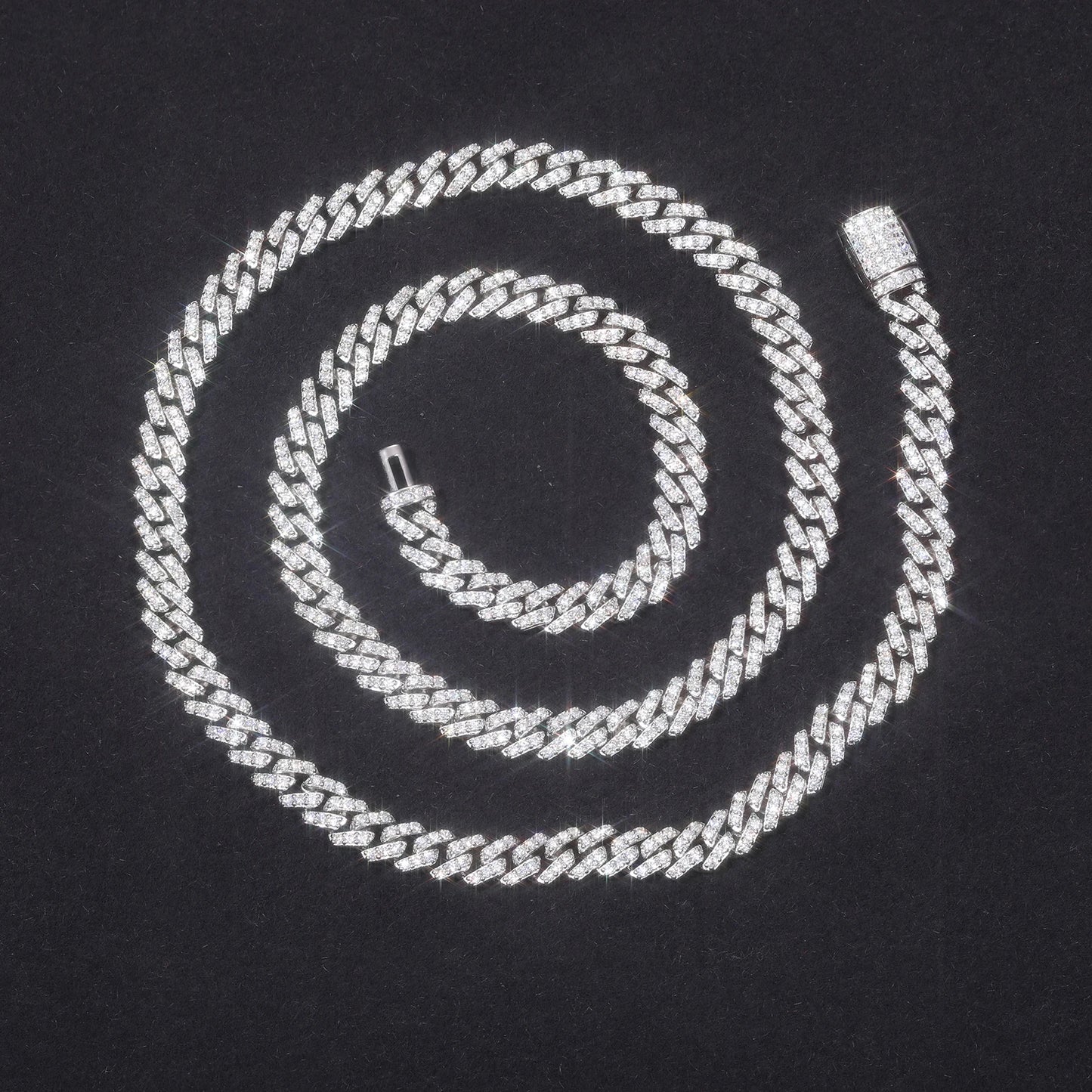 High Quality Cubana Hip Hop Jewelry 6-20mm 925 Sterling Silver VVS Moissanite Diamond Iced Out Cuban Link Chain Necklace for Men