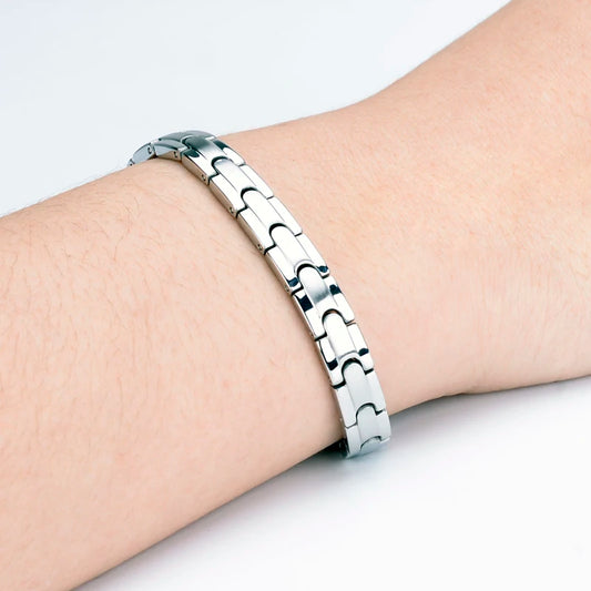 High Quality Waterproof No Tarnish  Stainless Steel Magnetic Therapy Arthritis Germanium 4 in 1 Energy Bracelet Japan