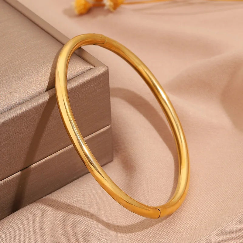 REBEL Stainless Inoxydable Stainless Steel 18K Gold Plated Roman Women Fashion Jewelry Bracelets Bangles