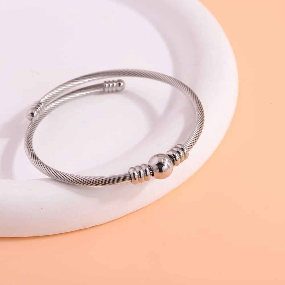 REBEL Stainless Inoxydable Stainless Steel 18K Gold Plated Roman Women Fashion Jewelry Bracelets Bangles