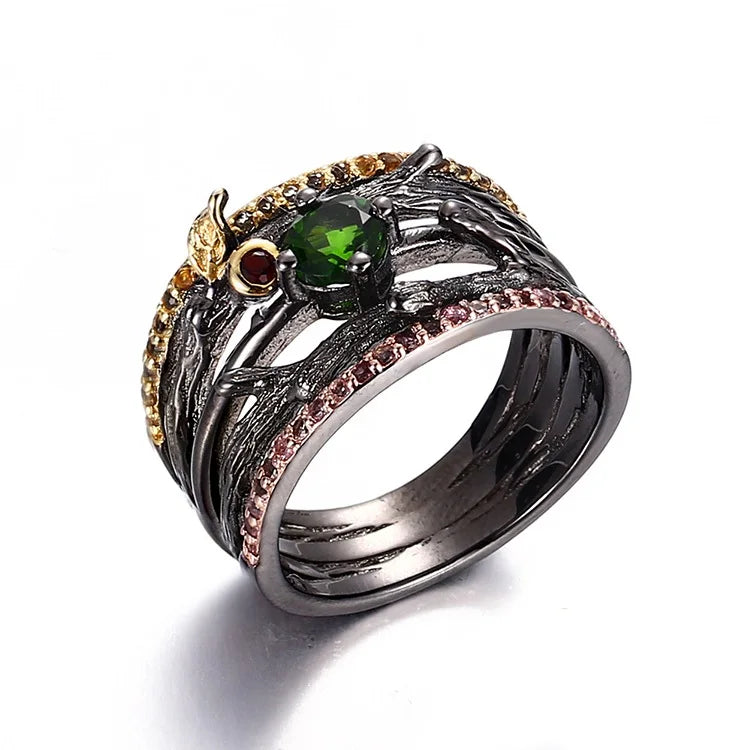 Handmade Tourmaline 925 Silver Gemstone Jewelry Ring