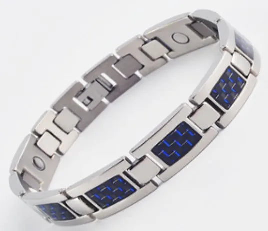 Magnetic Germanium Titanium Stainless Steel Sport Bracelets with Carbon Fiber Classic Style for Anniversaries