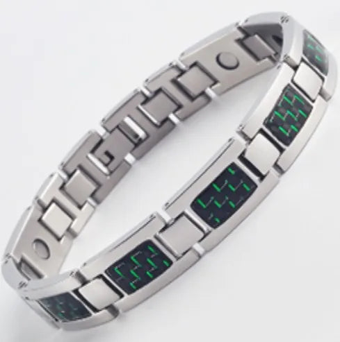 Magnetic Germanium Titanium Stainless Steel Sport Bracelets with Carbon Fiber Classic Style for Anniversaries