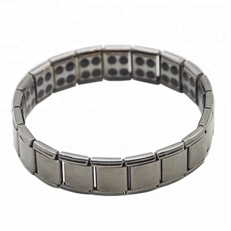 Japanese Trendy Hook Design Anti-radiation Magnetic Germanium Health Black Stainless Steel Bracelet for Anniversary