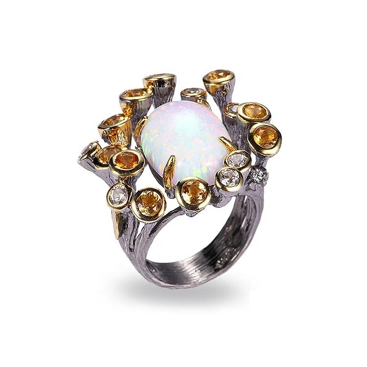 Wholesale Handmade Flower 925 Sterling Silver Ring Design for Women