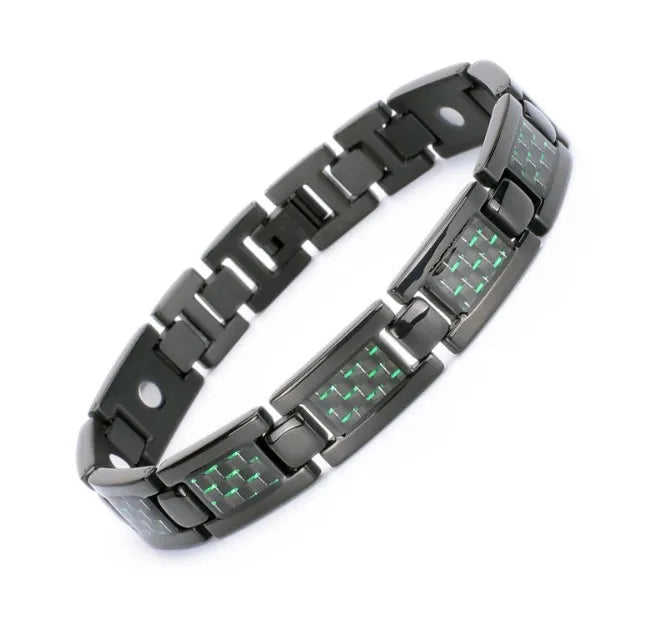 Magnetic Germanium Titanium Stainless Steel Sport Bracelets with Carbon Fiber Classic Style for Anniversaries