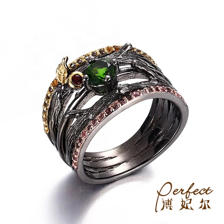 Handmade Tourmaline 925 Silver Gemstone Jewelry Ring