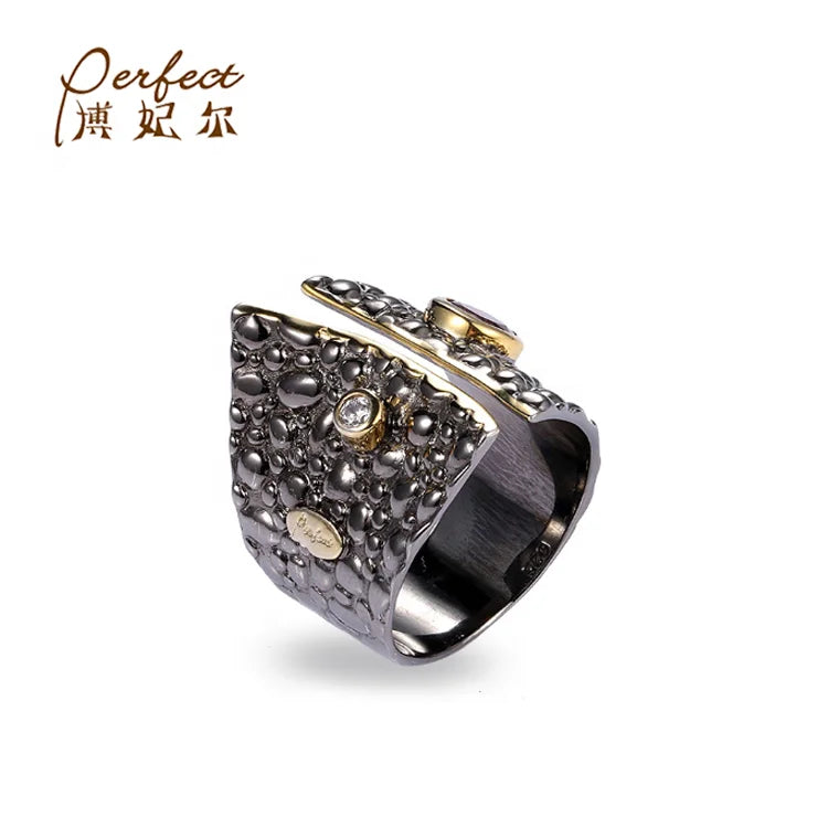 925 Silver Adjustable Size Garnet Gemstone Ring Jewelry  for Men