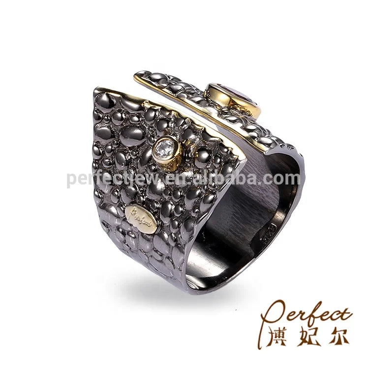 925 Silver Adjustable Size Garnet Gemstone Ring Jewelry  for Men