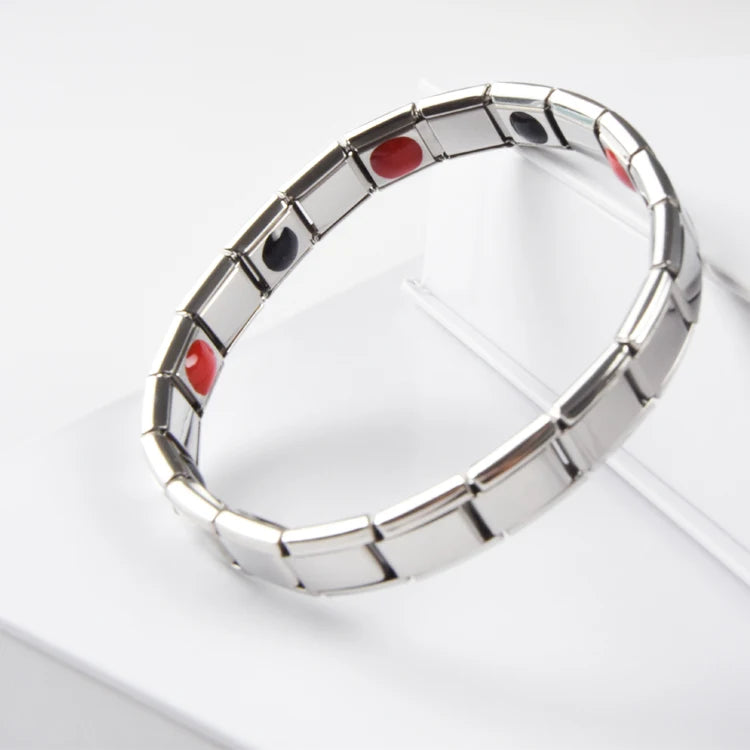 Best Friend Gift Men's Anniversary Luxury Therapeutic Magnetic Tungsten Black Gun Plated Chain Link Trendy Bracelets
