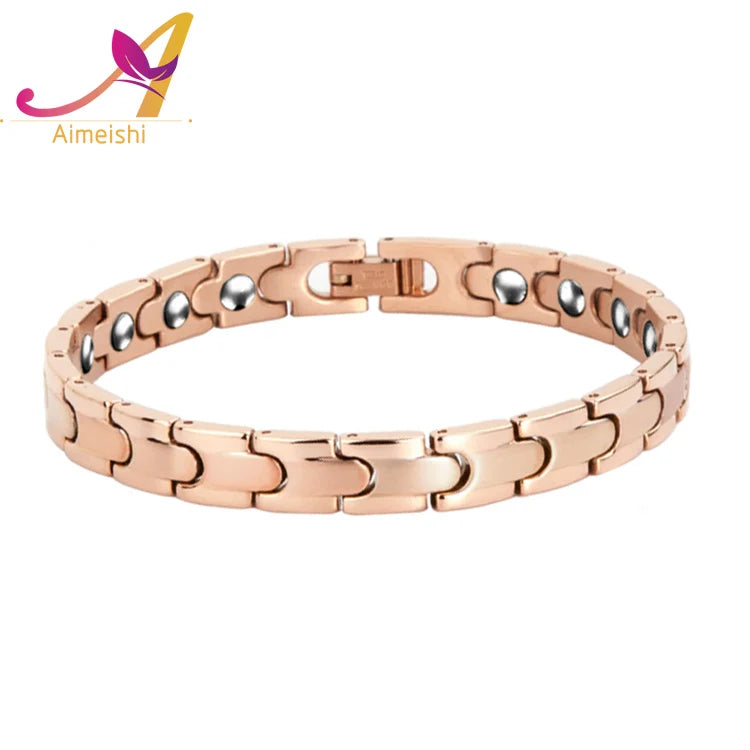 REBEL FASHIONISTA Hot Sale 99.999% Germanium Titanium Stainless Steel Health Energy Bracelet for Anniversaries