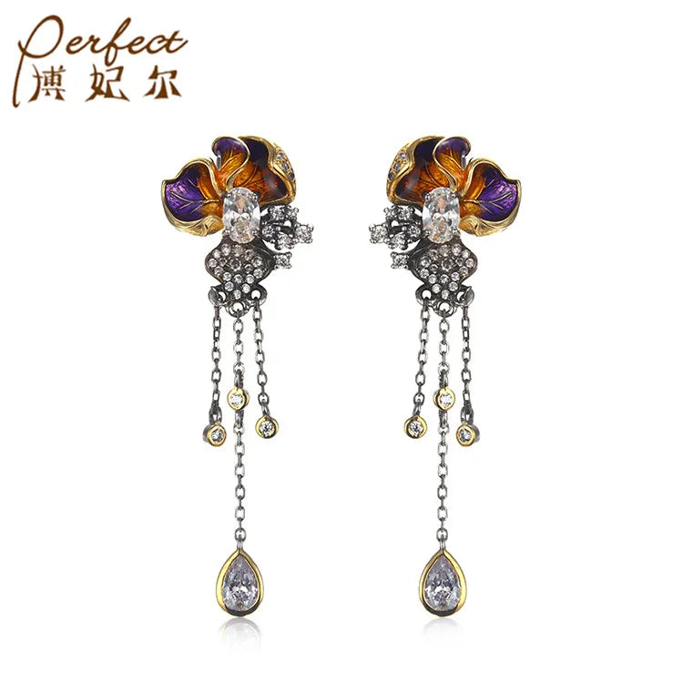 New Korea Style Fashion Silver Earrings Long Chain Lady