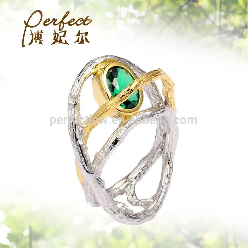 Turkey Style Handmade 925 Sterling Silver Green Spinel Ring
