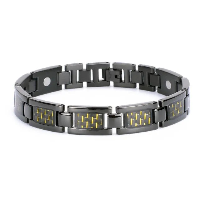 Magnetic Germanium Titanium Stainless Steel Sport Bracelets with Carbon Fiber Classic Style for Anniversaries