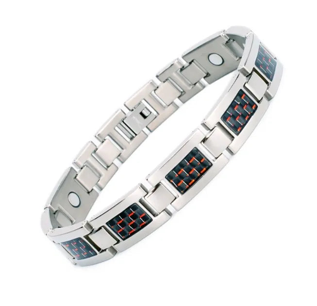 Magnetic Germanium Titanium Stainless Steel Sport Bracelets with Carbon Fiber Classic Style for Anniversaries