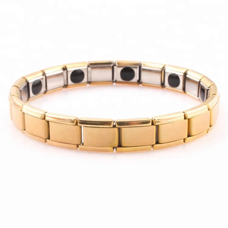 Best Friend Gift Men's Anniversary Luxury Therapeutic Magnetic Tungsten Black Gun Plated Chain Link Trendy Bracelets