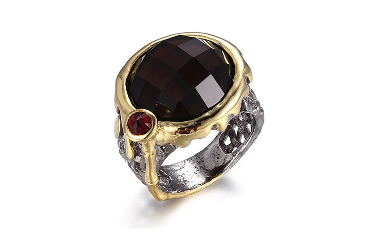 Smoky Quark Jewelry Rings Design Gemstone Jewelry Natural Stone Garnet Ring