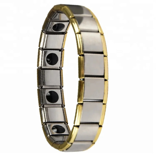 REBEL Best Friend Gift Men's Anniversary Luxury Therapeutic Magnetic Tungsten Black Gun Plated Chain Link Trendy Bracelets
