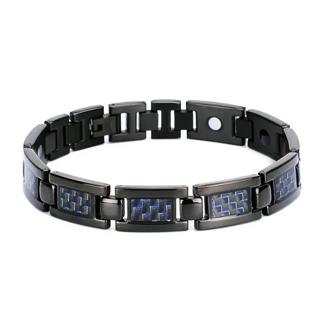 Magnetic Germanium Titanium Stainless Steel Sport Bracelets with Carbon Fiber Classic Style for Anniversaries