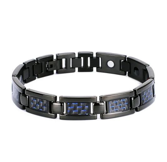 Magnetic Germanium Titanium Stainless Steel Sport Bracelets with Carbon Fiber Classic Style for Anniversaries