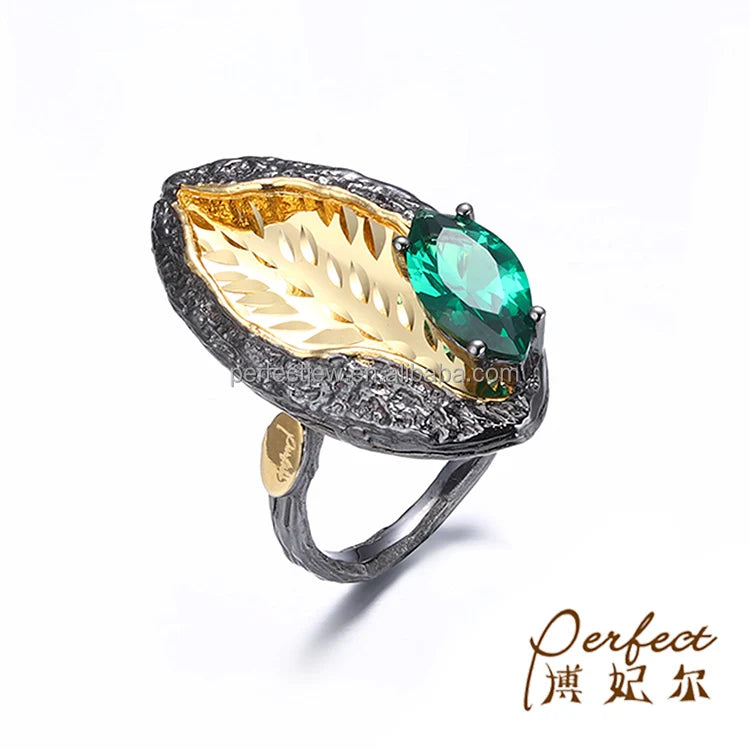 New Design Spinel 925 Sterling Silver Unisex Rhodium Plated Ring Jewelry