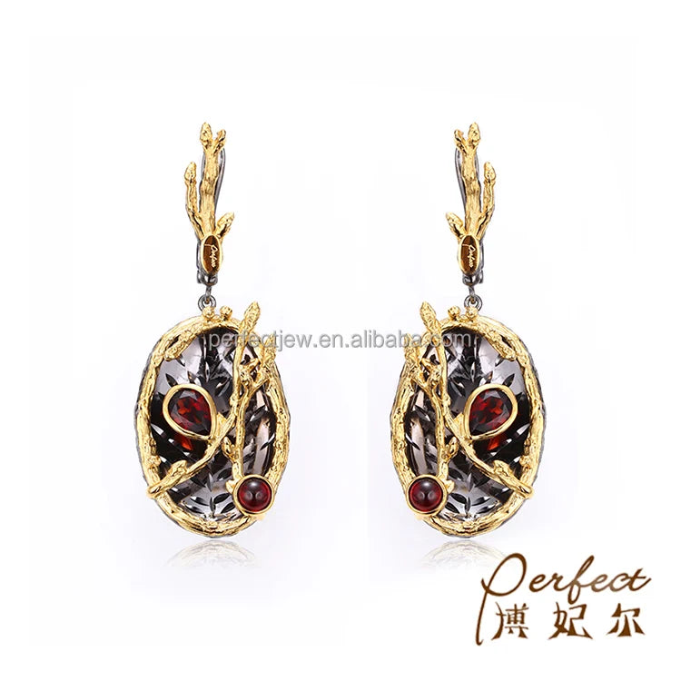 Fashion Design Thailand 925 Sterling Silver Drop Earrings Jewelry