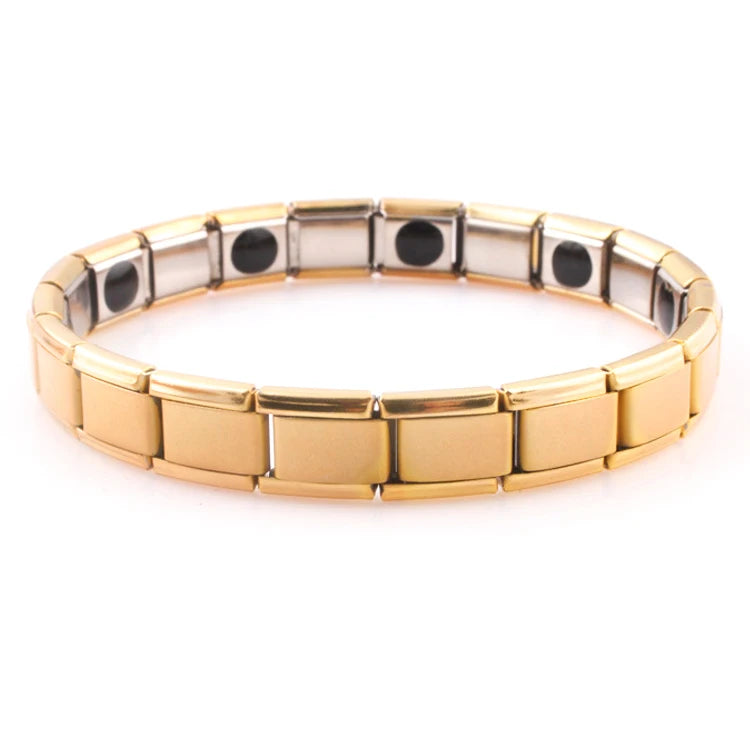 Best Friend Gift Men's Anniversary Luxury Therapeutic Magnetic Tungsten Black Gun Plated Chain Link Trendy Bracelets