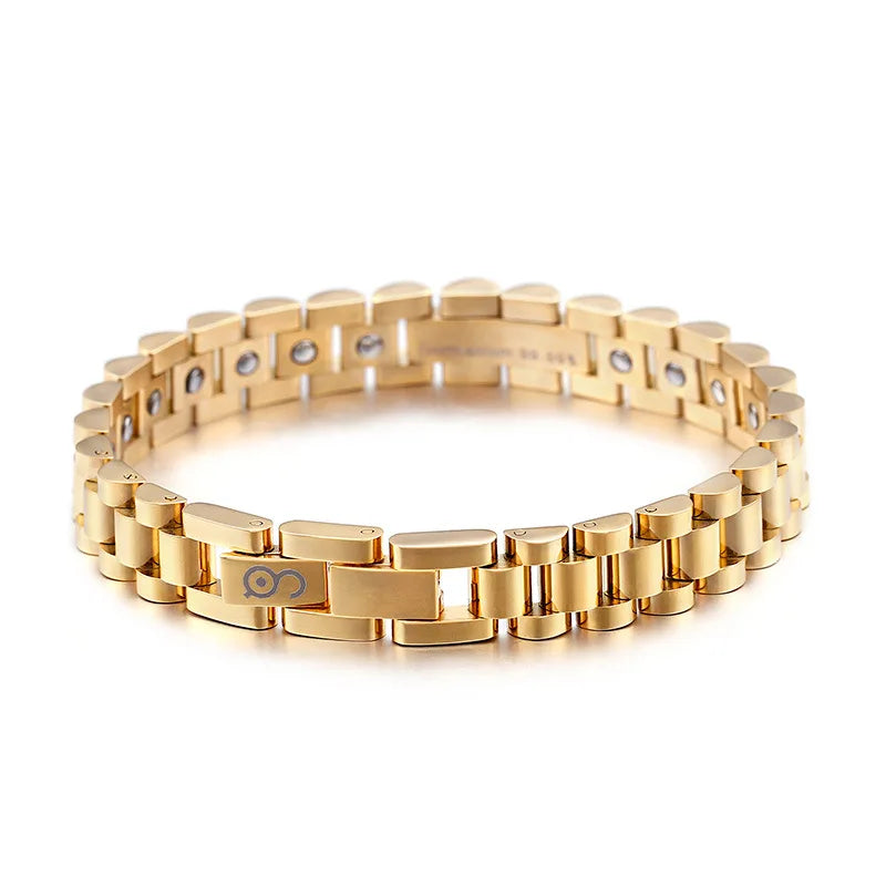 REBEL FASHIONISTA 200*10mm Stainless Steel Germanium Magnetic Energy Wristband Bracelet