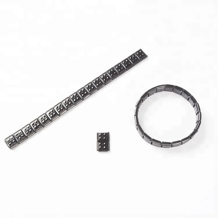 Japanese Trendy Hook Design Anti-radiation Magnetic Germanium Health Black Stainless Steel Bracelet for Anniversary