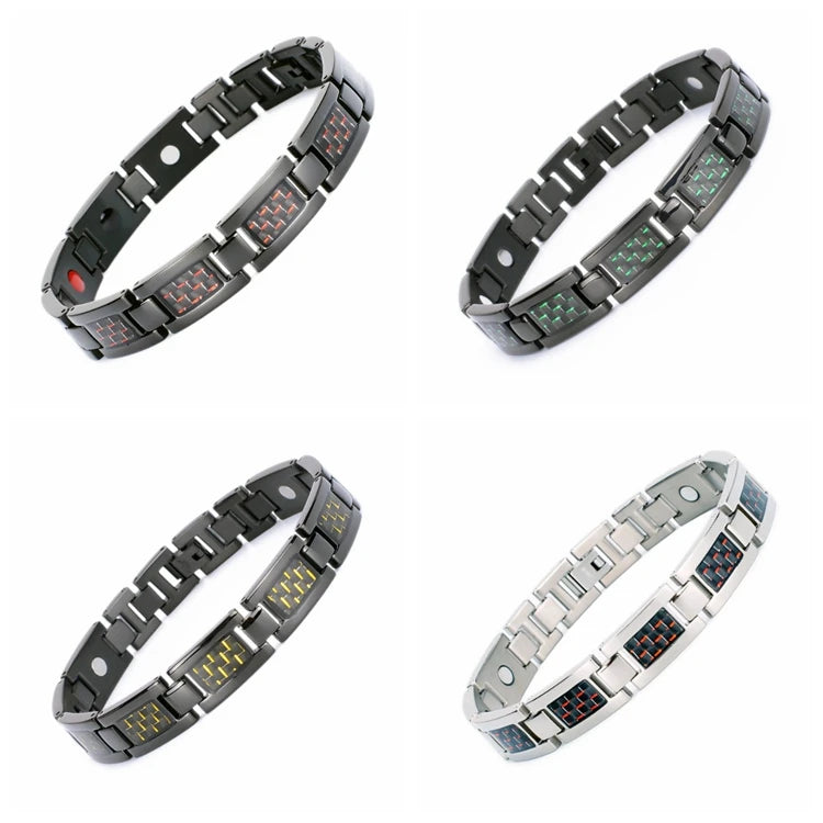 Magnetic Germanium Titanium Stainless Steel Sport Bracelets with Carbon Fiber Classic Style for Anniversaries