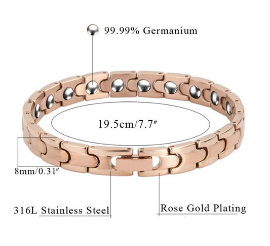 Hot Sale 99.999% Germanium Titanium Stainless Steel Health Energy Bracelet for Anniversaries