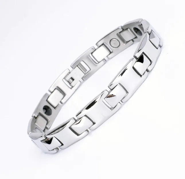 REBEL FASHIONISTA Men's Trendy Luxury Bracelet Stainless Steel Magnetic Energy Gold Cute Pearl for Anniversary Occasions Children's