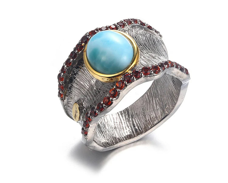 OEM/ODM Handmade Gold Plated High Quality Fashion Garnet Party Rings