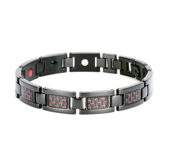 Magnetic Germanium Titanium Stainless Steel Sport Bracelets with Carbon Fiber Classic Style for Anniversaries