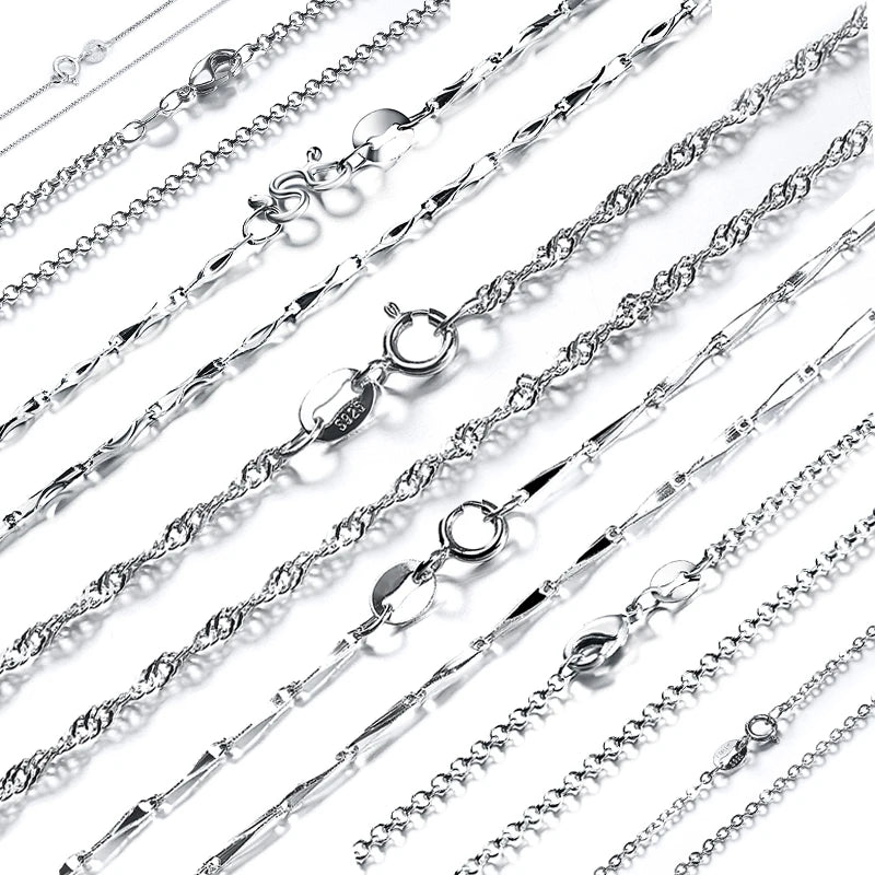 BiG-BOSS RINNTIN BSC-2 High Quality Cadena De Plata 925 Sterling Silver Chains Jewelry Making Thin Necklace Silver Chain for Women
