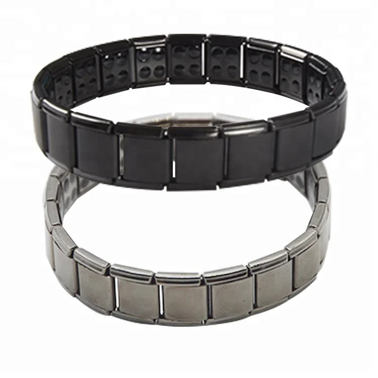 Japanese Trendy Hook Design Anti-radiation Magnetic Germanium Health Black Stainless Steel Bracelet for Anniversary