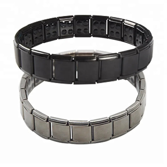 Japanese Trendy Hook Design Anti-radiation Magnetic Germanium Health Black Stainless Steel Bracelet for Anniversary