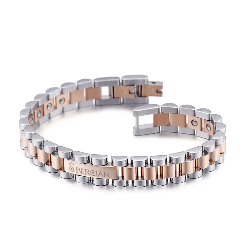 REBEL FASHIONISTA 200*10mm Stainless Steel Germanium Magnetic Energy Wristband Bracelet
