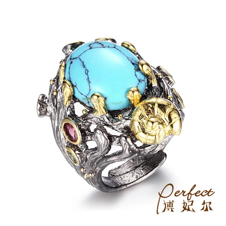 Thailand 925 Sterling Silver Adjustable Gold Plated Designs Ring