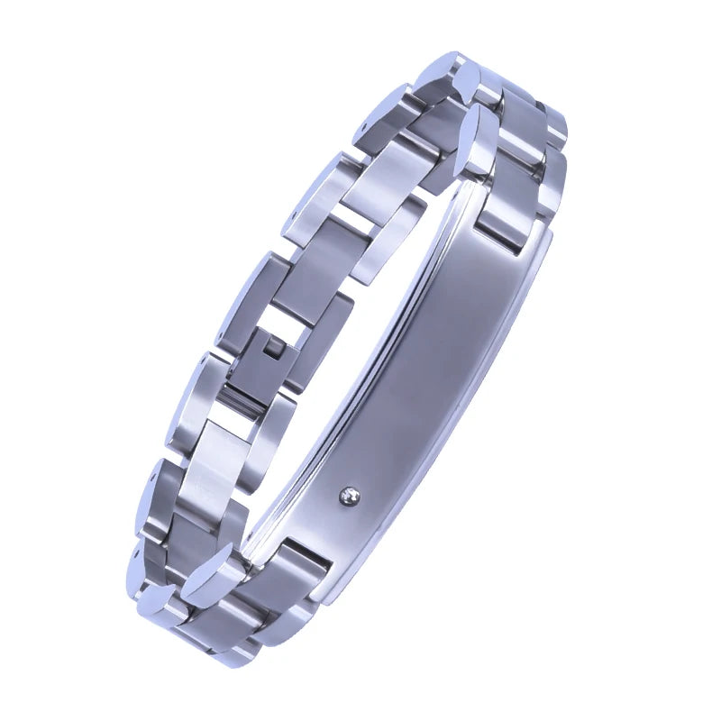Popular Zircon Titanium Cross Stainless Steel Wholesale Medical Magnetic Energy Bracelet for Body Health