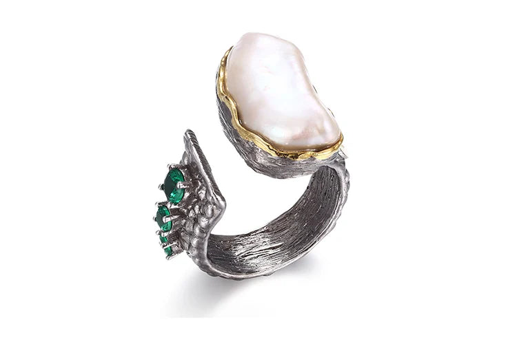 Handmade Freshwater Baroque Pearl Fashion Original Vintage Jewelry Perfect Unisex Rings Daily Wear Jewelry