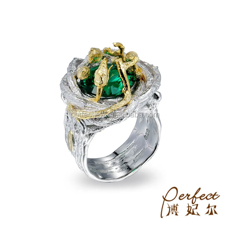Handmade Flower Bud Design 925 Sterling Silver Ring