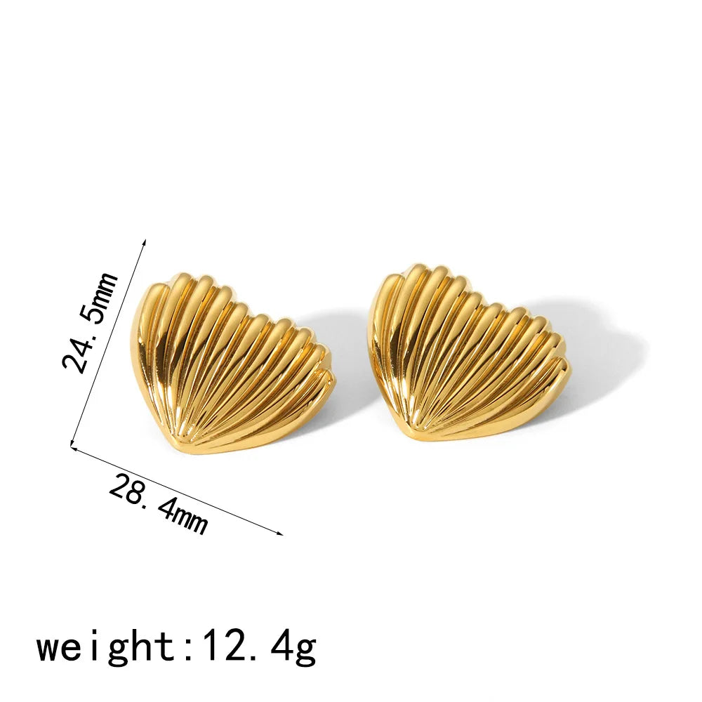 S&S Geometric Line Stud Earrings | 18K Gold Plated | S&S