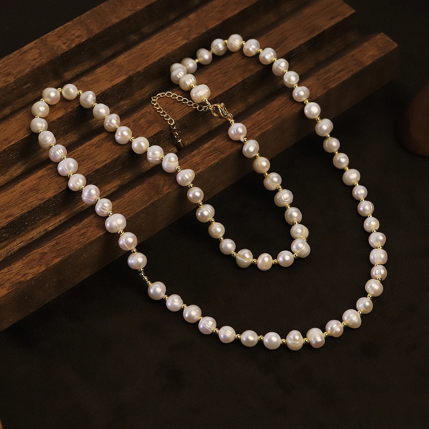 Natural Freshwater Pearl Copper Necklace for Women Daily Banquet Wedding Dainty Bridal Necklace Korean Style Fashion Jewelry
