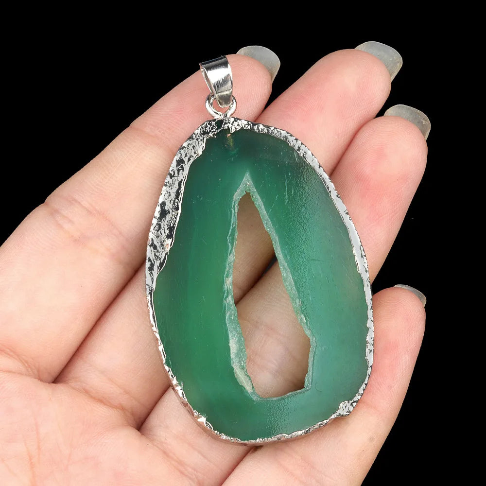 XOTICA Natural Stones Agate Crystal Pendant Gold Plated Gemstone Druzy Necklace Pendants for Women Fashion Jewelry